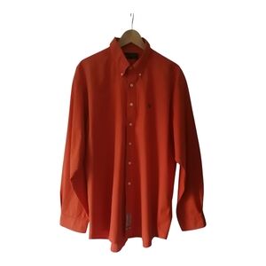 La Martina XXL Orange Casual Button Down Shirt with Relaxed Fit
